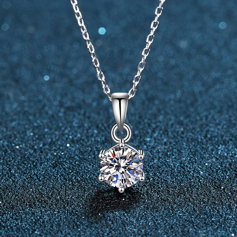 925 Silver Moissanite Necklace for Women Classic 6-Sprong 1-3 Carat Certificates Diamond Pendant White Gold Plated Fine Jewely
925 Silver Moissanite Necklace for Women Classic 6-Sprong 1-3 Carat Certificates Diamond Pendant White Gold Plated Fine Jewely
