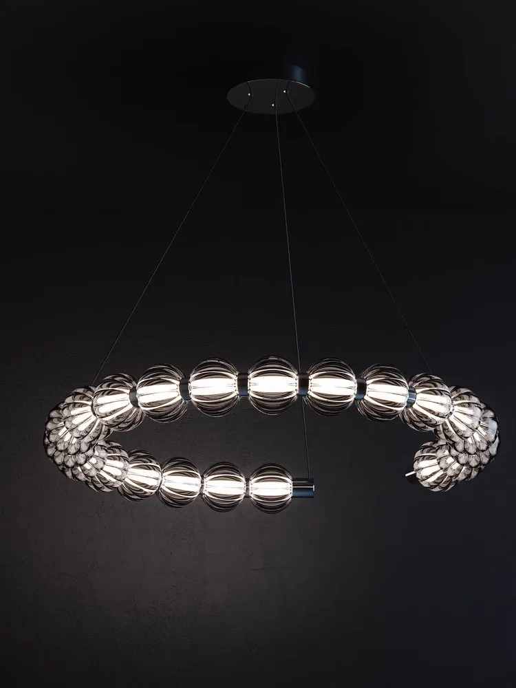 

Nordic Led, подвесной светильник из серого стекла, круглая гостиная, креативные дизайнерские подвесные светильники, внутреннее освещение, спальня, прикроватная лампа 220V