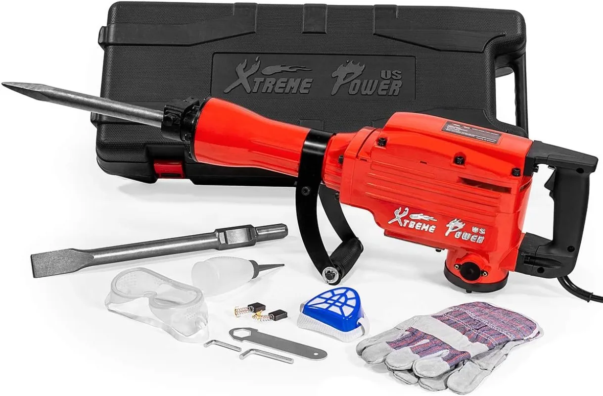 

XtremepowerUS 2200 Вт отбойный Электрический домкрат, перфоратор для бетона, отбойная штанга и долото, Набор долото