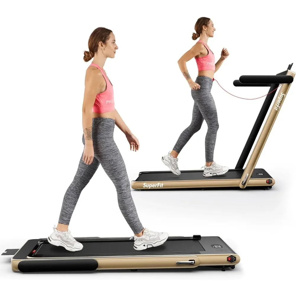 

2-in1folding treadmill,2.25HP Superfit desk electric treadmill,installation free,with remote control,APP control,and LED display