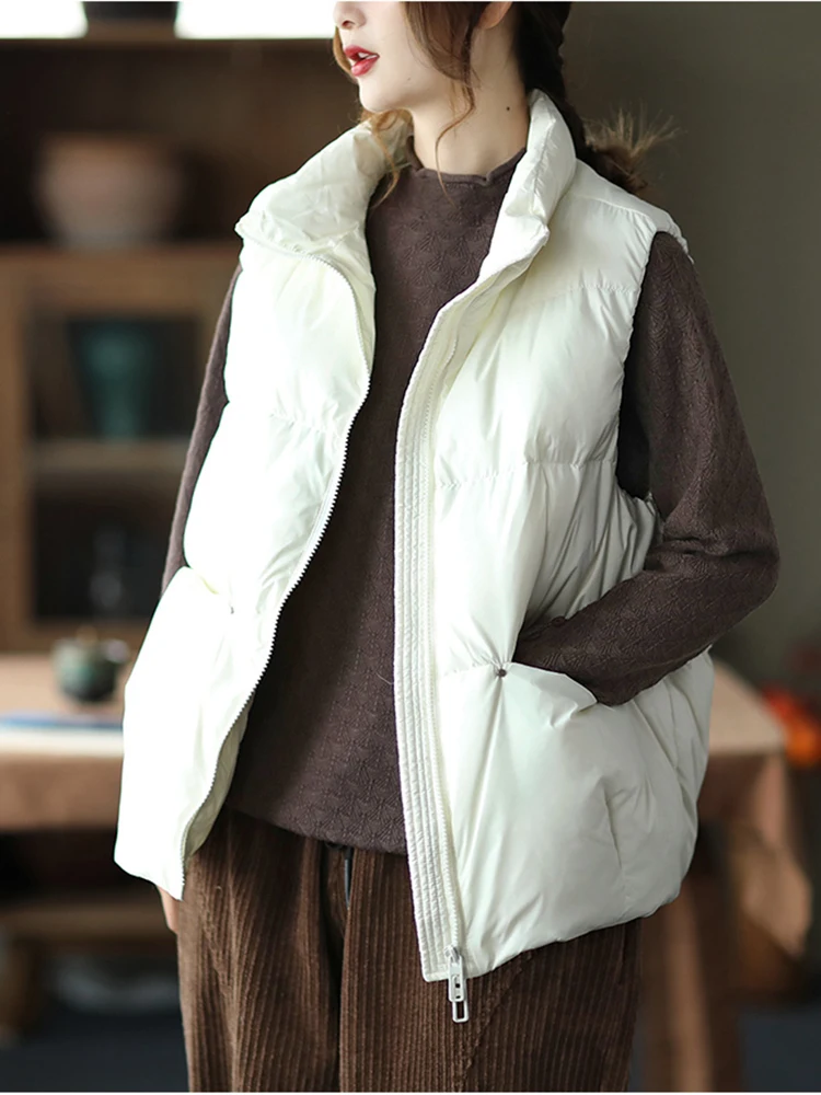 Autumn Winter Jackets Women 2023 Solid Stand Collar Vest Coats White Duck Down Jacket Padded Sleeveless Windproof Warm Waistcoat
Autumn Winter Jackets Women 2023 Solid Stand Collar Vest Coats White Duck Down Jacket Padded Sleeveless Windproof Warm Waistcoat