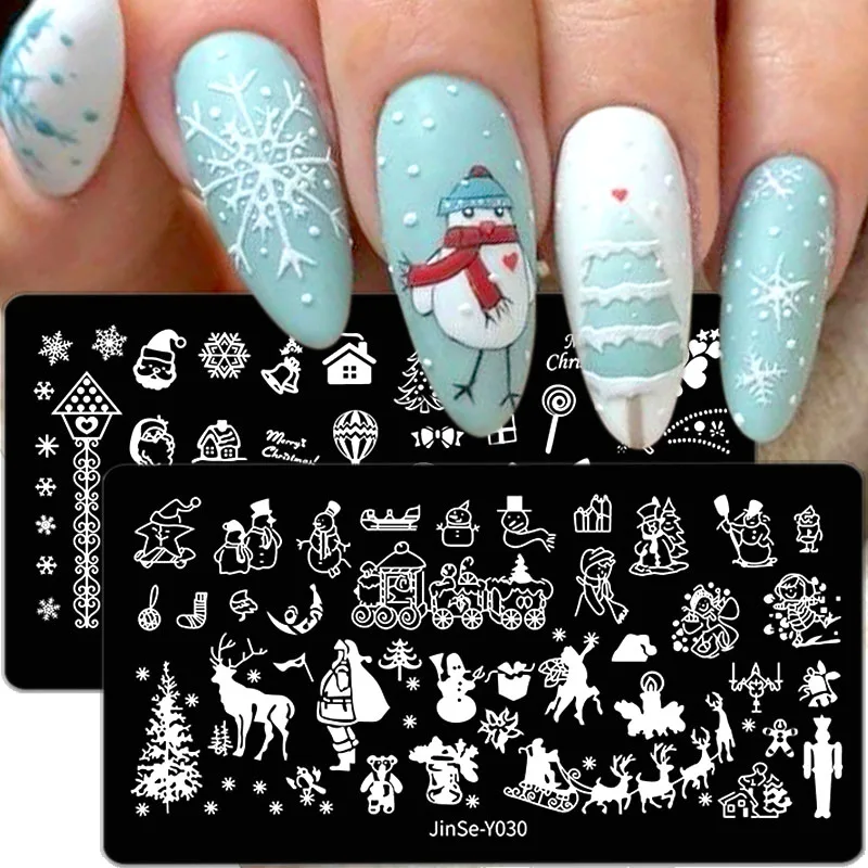 

Christmas Nail Stamping Plates Christmas Nail Art Templates Snowflake Elk Snowman Nail Plate Nail Stencils Mold Nail Art Tools