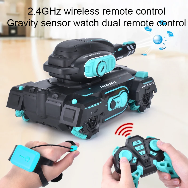 

Armored 2.4G RC Cars Children Toys Remote Control Car Toys for Boys Gesture Controlled Water Bomb Tank Electric Car Kid Toy Gift