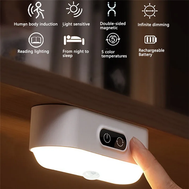 Dimmable LED Night Light 5 Brightness USB Plug / Rechargeable / Motion Sensor Wardrobe Closet Cabinet Light Bedside Reading Lamp
Dimmable LED Night Light 5 Brightness USB Plug / Rechargeable / Motion Sensor Wardrobe Closet Cabinet Light Bedside Reading Lamp