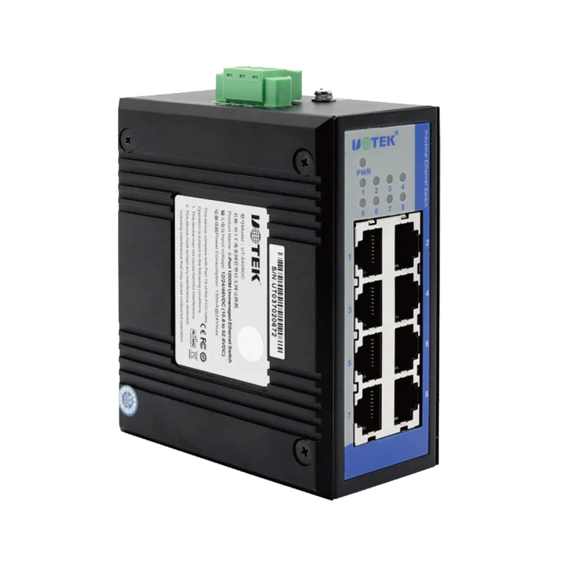 8-port Industrial Grade Non Managed Ethernet Network Switch, Gigabit 8-port Wide Voltage Rail Type
8-port Industrial Grade Non Managed Ethernet Network Switch, Gigabit 8-port Wide Voltage Rail Type