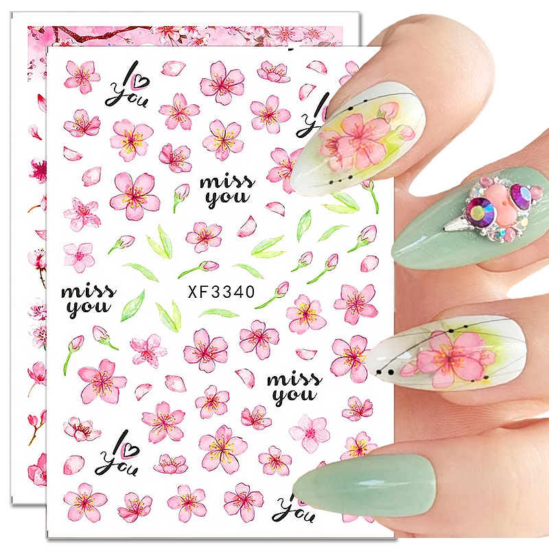 1Pcs Spring Cherry Blossom Flower Nail Stickers 3D Summer Sakura Flowers Leaves Nail Decals Nail Design Nail Art Decoration
1Pcs Spring Cherry Blossom Flower Nail Stickers 3D Summer Sakura Flowers Leaves Nail Decals Nail Design Nail Art Decoration