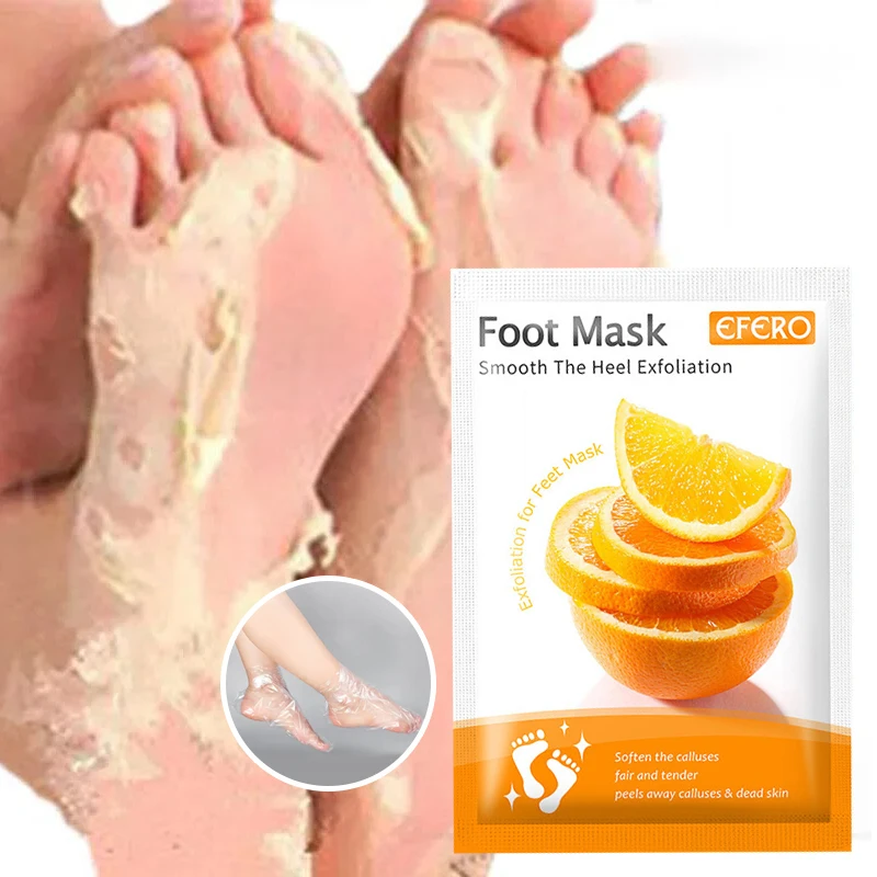 

Exfoliating Foot Mask Anti Drying Cracking Scrub Heel Peeling Moisturizing Spa Pedicure Orange Socks Dead Skin Remover Feet Mask