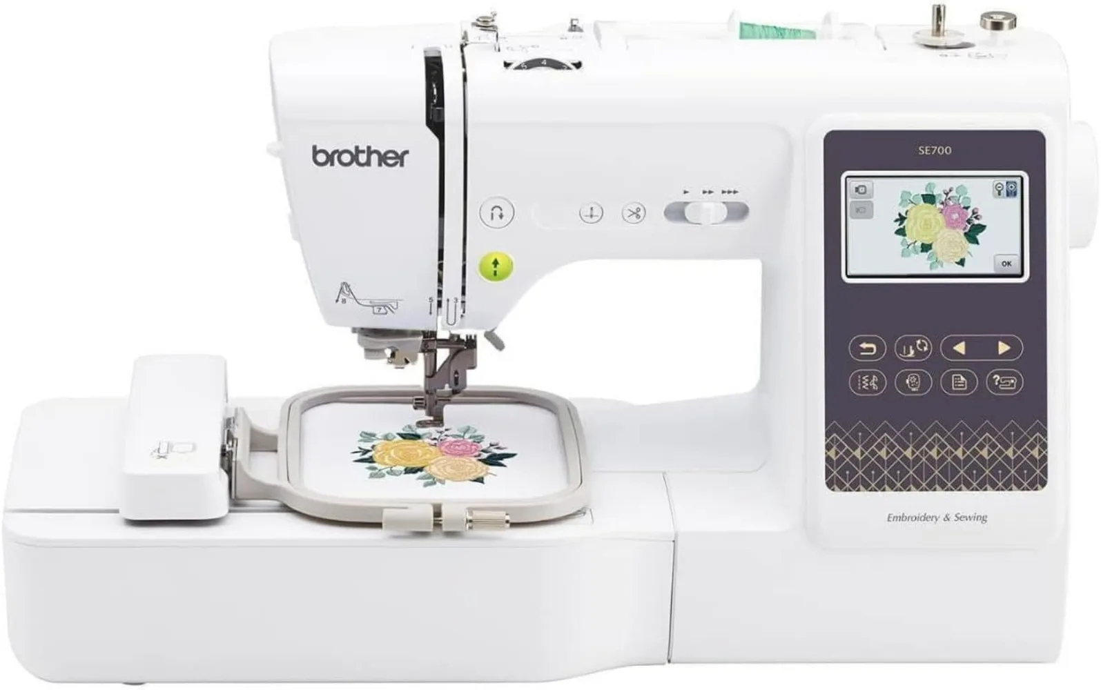 

Sewing and Embroidery Machine Wireless LAN Connected 135 Built-in Designs 103 Built-in Stitches Computerized, 4" X 4" Hoop Area