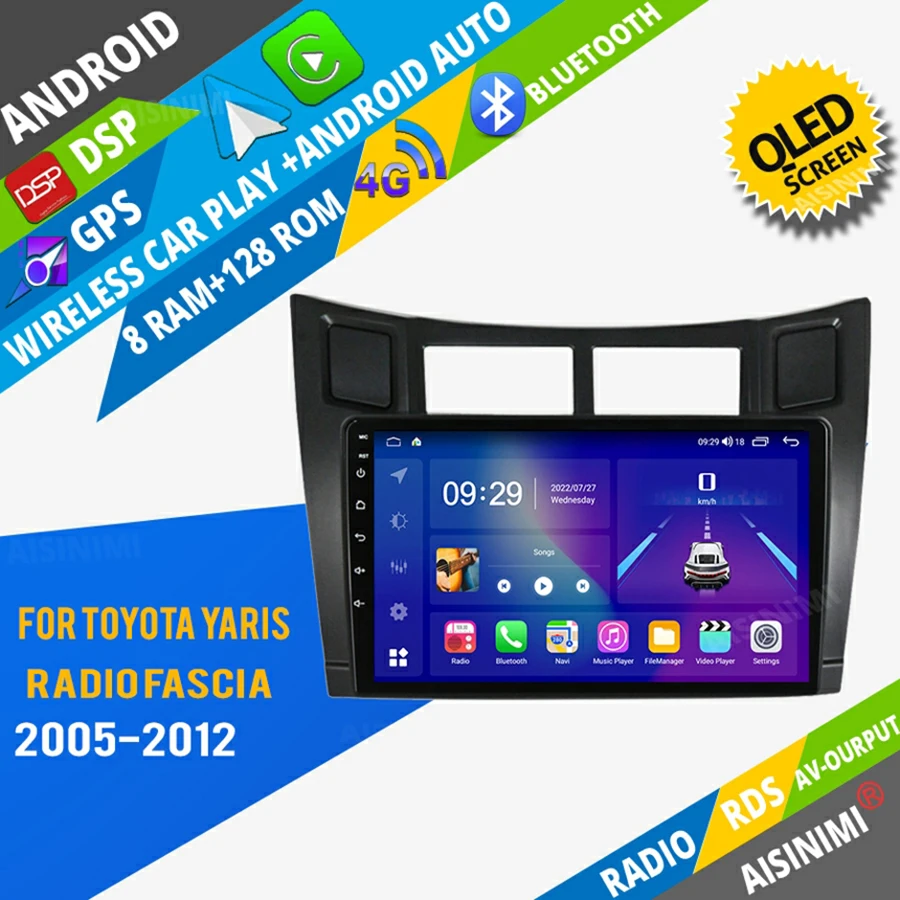 

AISINIMI автомобильный dvd-плеер на основе Android навигация для Toyota Yaris 2007 автомобильное радио автомобильное аудио Gps мультимедийный стерео монитор