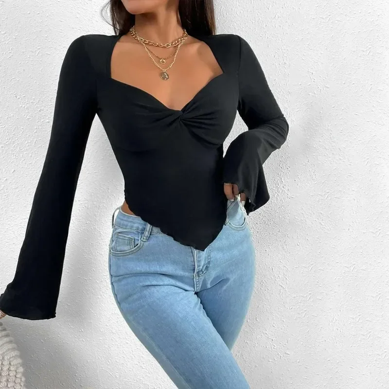 Knitted Irregular T Shirt Women Long Sleeve Solid Color V-neck Tight Sexy Slim Ladies Fashion Elegant 2023 Autumn New Y2k YSQ06
Knitted Irregular T Shirt Women Long Sleeve Solid Color V-neck Tight Sexy Slim Ladies Fashion Elegant 2023 Autumn New Y2k YSQ06