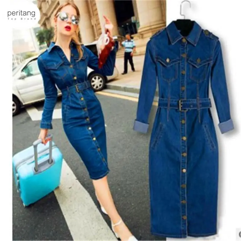 Women Winter Office Slim Jeans Mid-cuff With Belt For Women Jeans Modis Turn Down Collar Button Bodycon Female robe Dress
Women Winter Office Slim Jeans Mid-cuff With Belt For Women Jeans Modis Turn Down Collar Button Bodycon Female robe Dress