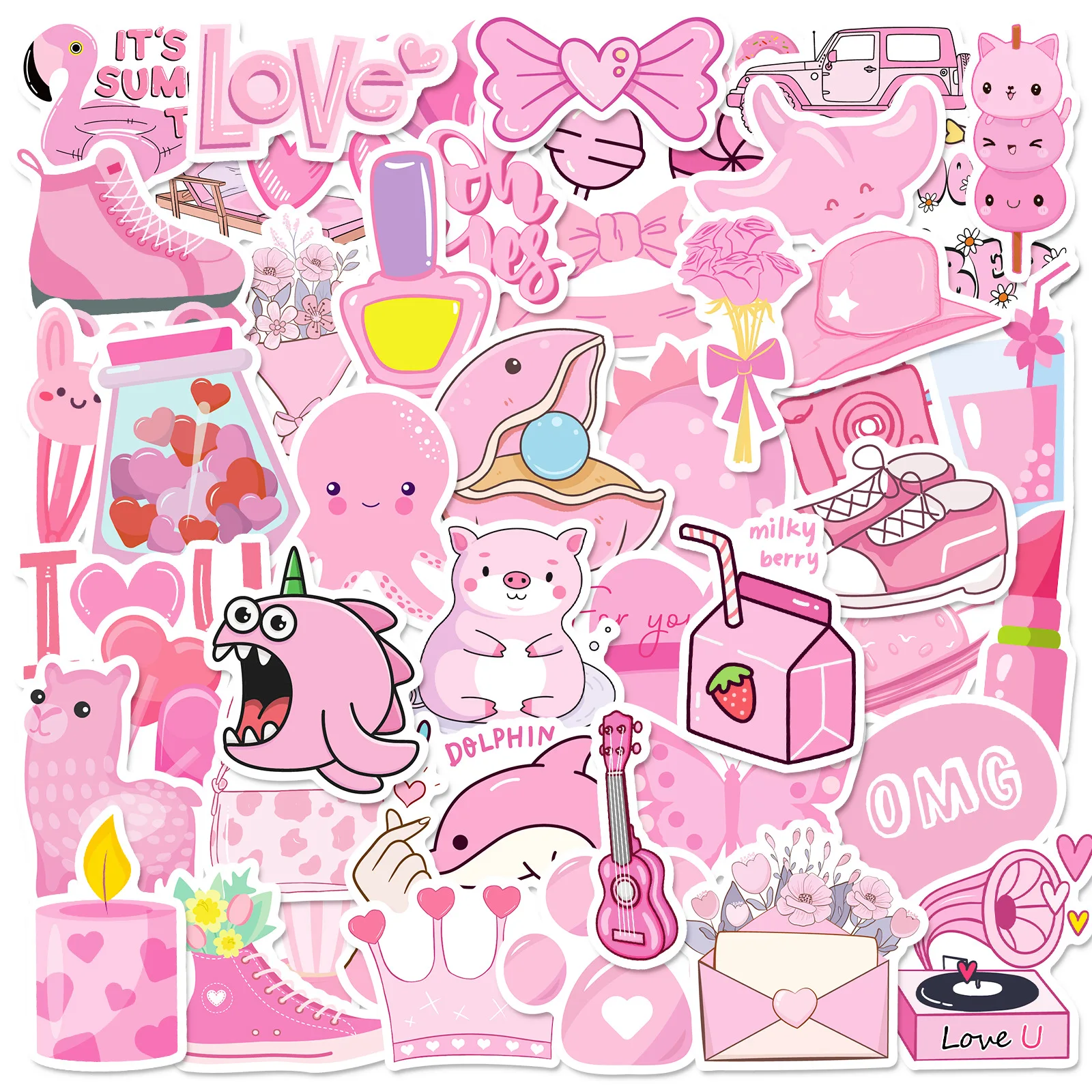 10/30/50PCS Cartoon Pink Graffiti Waterproof Sticker Cute Personality Decorated with Alpaca Kids Refrigerator Skateboard Guitar
10/30/50PCS Cartoon Pink Graffiti Waterproof Sticker Cute Personality Decorated with Alpaca Kids Refrigerator Skateboard Guitar