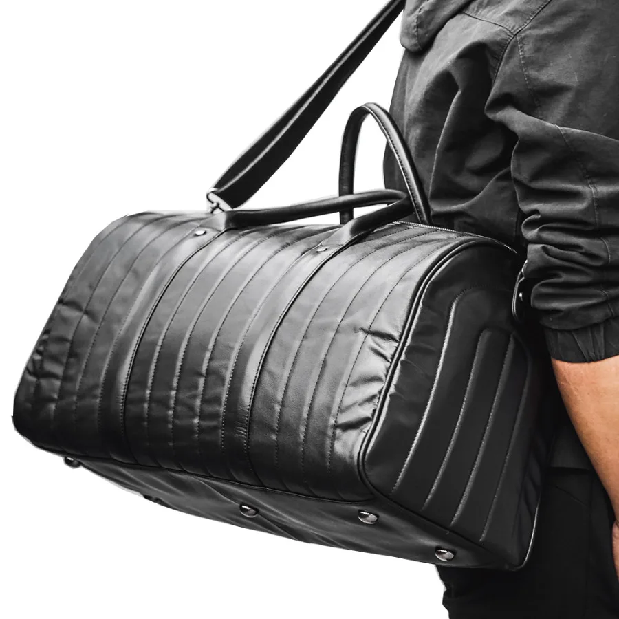 

Luxury Genuine Leather Men Women Travel Bags Cow Leather Carry On Luggage Bag Travel Shoulder Bag Male Female Weekend Duffle Bag