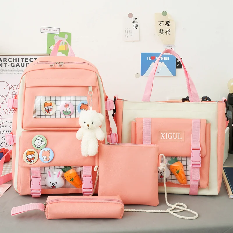 Simple Backpack 4 Piece Set High School Backpack Bags for Teenage Girl 2023 Canvas Travel Women Bookbags Teen Student Schoolbag
Simple Backpack 4 Piece Set High School Backpack Bags for Teenage Girl 2023 Canvas Travel Women Bookbags Teen Student Schoolbag