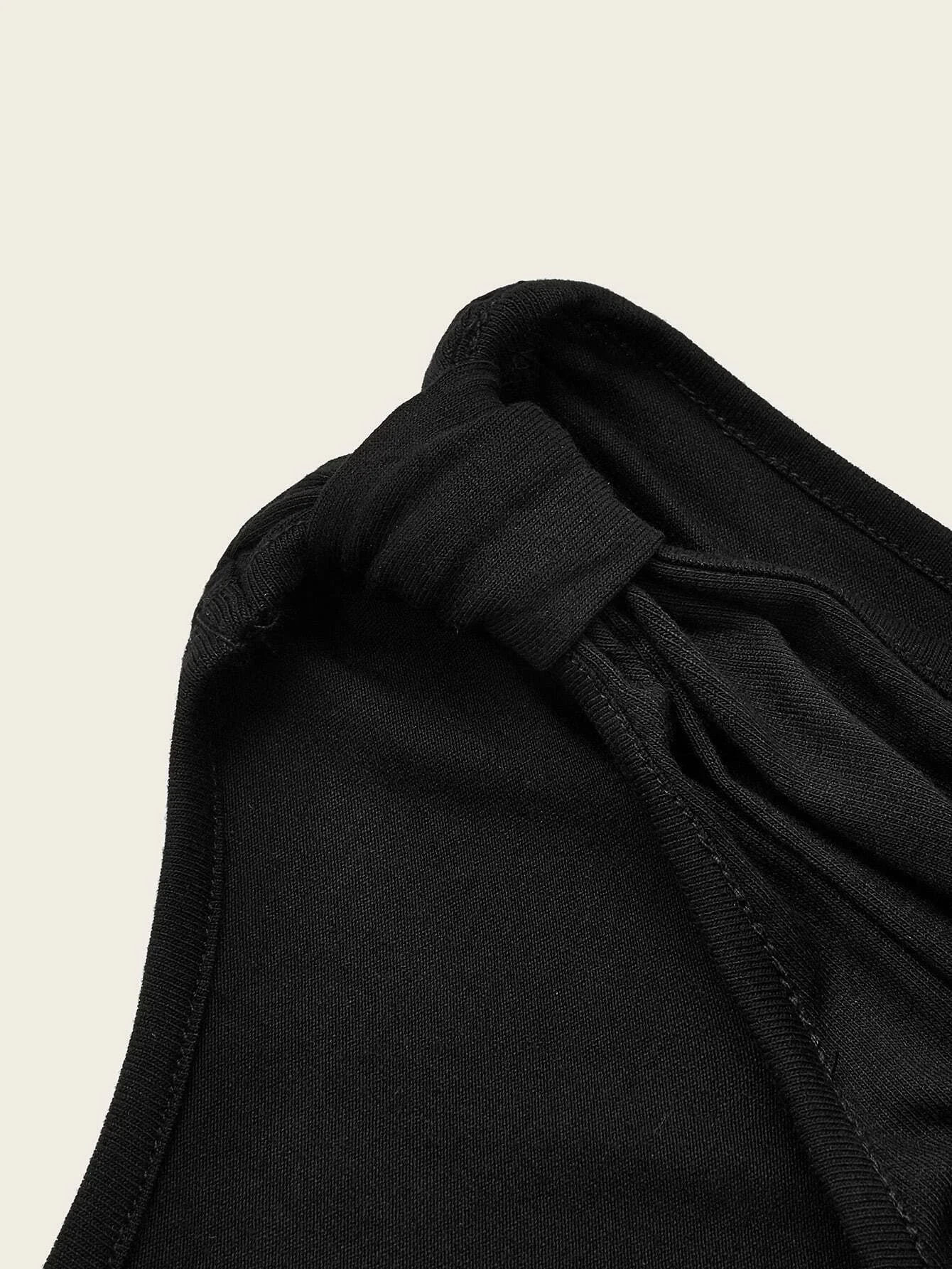 Plus Size Elegant Sleeveless Summer Peplum Blouse V-neck Bow Detail Solid Black Tunic Top Large Size Casual A-line T-shirt Tank Plus Size Elegant Sleeveless Summer Peplum Blouse V-neck Bow Detail Solid Black Tunic Top Large Size Casual A-line T-shirt Tank