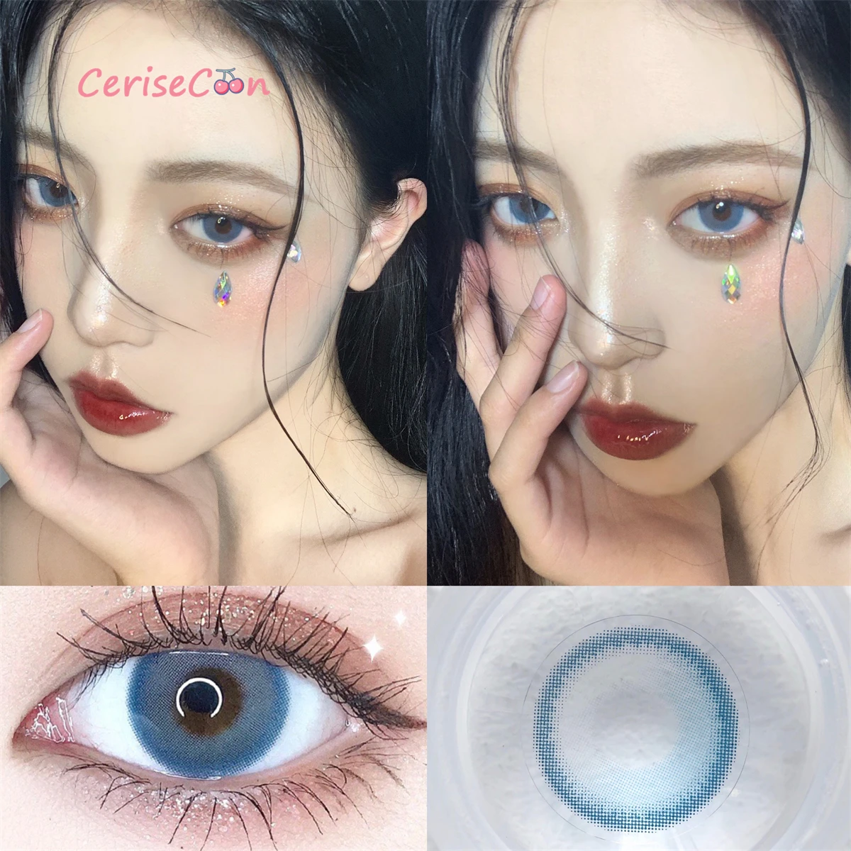 Cerisecon Sunset Blue Colored Contact Lenses pure Cosmetic big beauty pupil lens for Eyes yearly Myopia prescription degrees
Cerisecon Sunset Blue Colored Contact Lenses pure Cosmetic big beauty pupil lens for Eyes yearly Myopia prescription degrees