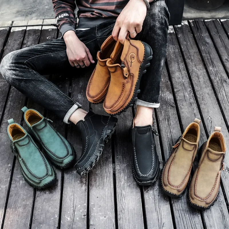 Men Ankle Boots Autumn Winter New Handmade Outdoor Casual Shoes Non-slip Hiking High-top Men Shoes Optional Plush Warm Snow Boot
Men Ankle Boots Autumn Winter New Handmade Outdoor Casual Shoes Non-slip Hiking High-top Men Shoes Optional Plush Warm Snow Boot