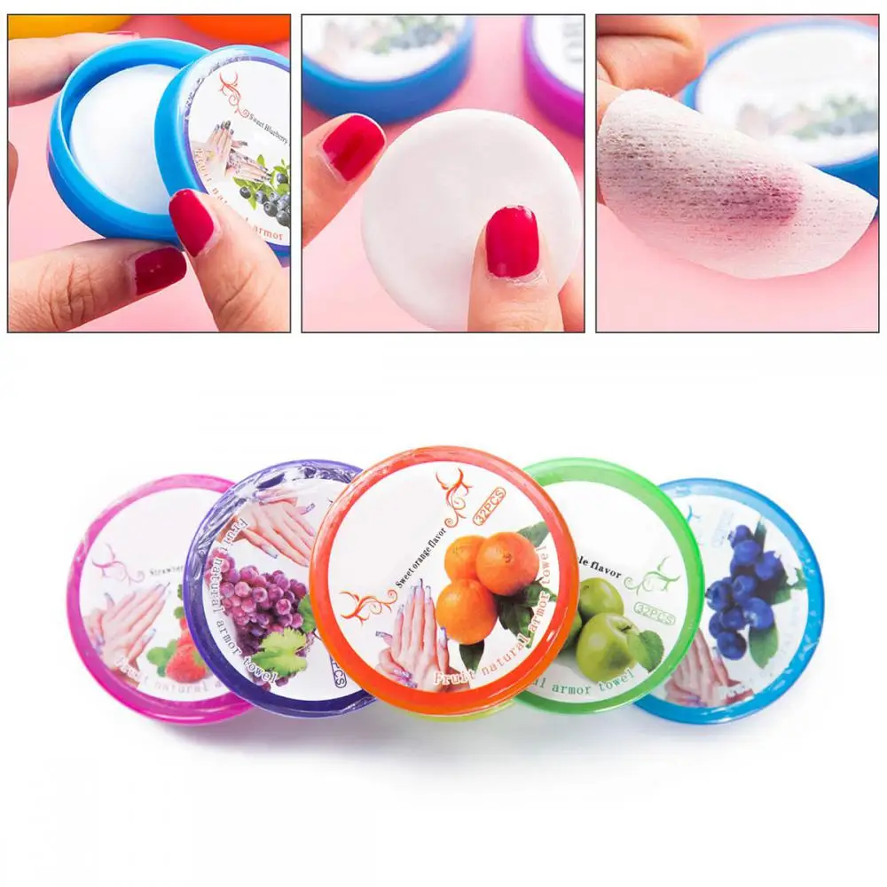 

Nail Polish Remover Wipes Pads Fruit Flavor UV Gel Vanish Cleanser Towel Wraps Paper Pads Oily Nail Gel Remover Tool