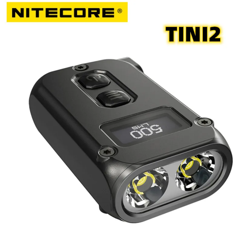 

NITECORE TINI2 Mini Flashlight USB-C Rechargeable Keychain Light 500LM Smart Dual-Core OLED EDC Pocket LED Torch BuiltIN Battery