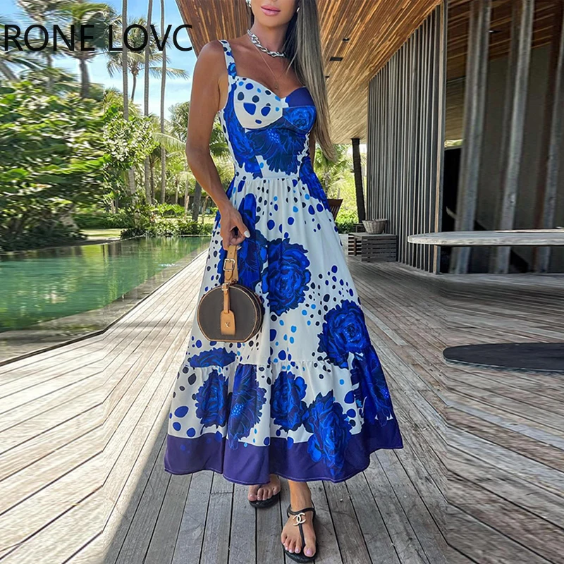 Женское платье-макси с цветочным принтом, ТРАПЕЦИЕВИДНОЕ летнее платье для отпуска на бретелях-спагетти с оборками на подоле, 2024 
Женское платье-макси с цветочным принтом, ТРАПЕЦИЕВИДНОЕ летнее платье для отпуска на бретелях-спагетти с оборками на подоле, 2024