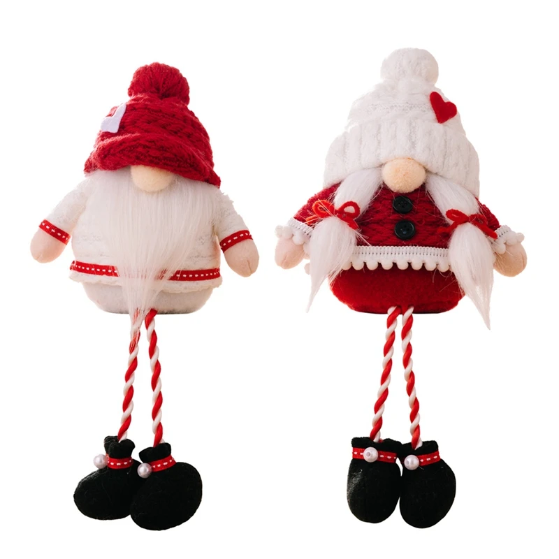 

Christmas Faceless Gnome Plush Doll Santa Gnome Rudolph Doll Pendant Long Legs Gnome Elf Doll Xmas Christmas Decor Gift