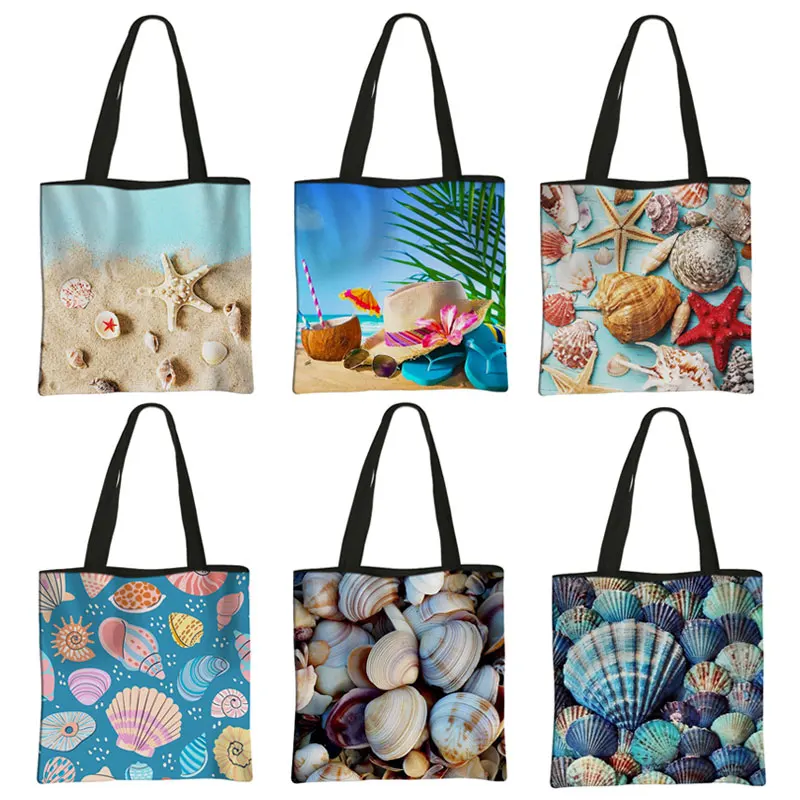 Seashell Print Shoulder Bag for Travel Casual Totes Cute Women Handbags Sea Shell Beach Bags Ladies Reusable Shopping Bag Gift
Seashell Print Shoulder Bag for Travel Casual Totes Cute Women Handbags Sea Shell Beach Bags Ladies Reusable Shopping Bag Gift