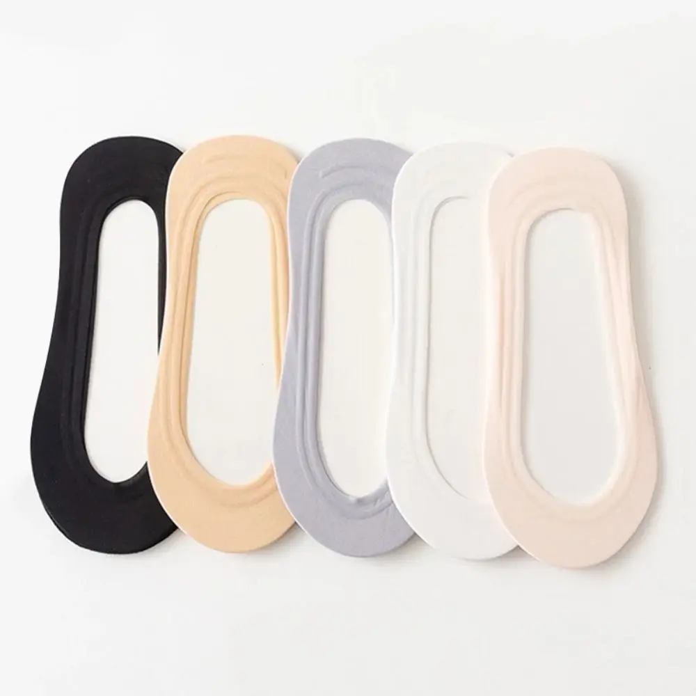 

Cotton Ice Silk Boat Socks New Silicone Ultra-thin Non-slip Sock Solid Color Breathable Invisible Socks