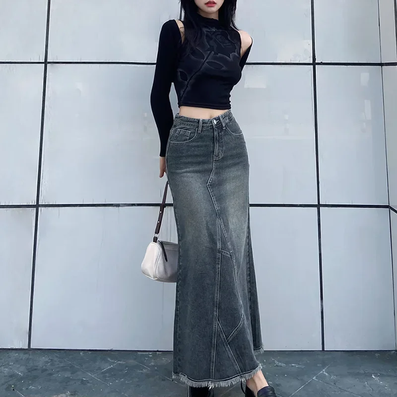 Retro Classic All-Match Vitality Casual Commuter Outing Tight Sexy White Irregular Women'S Long Denim Skirt Girl Cool
Retro Classic All-Match Vitality Casual Commuter Outing Tight Sexy White Irregular Women'S Long Denim Skirt Girl Cool