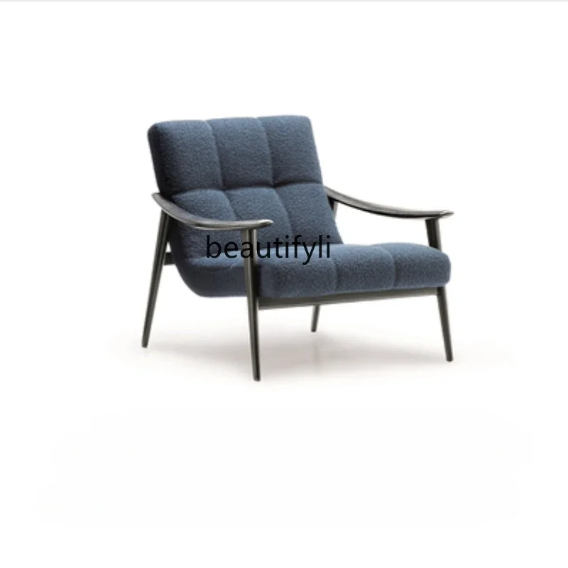 

Итальянский минималистичный одноместный диван-стул, тканевое кресло с откидывающейся спинкой, кожаное кресло для отдыха, стул для конференций