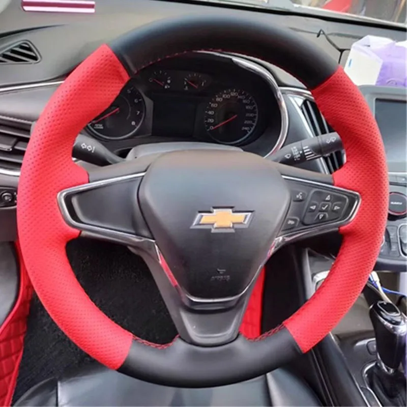 Hand Stitched Black red Genuine Leather car Steering Wheel Cover For Chevrolet Malibu XL 2015-2019 Equinox 2017-2019 Interior
Hand Stitched Black red Genuine Leather car Steering Wheel Cover For Chevrolet Malibu XL 2015-2019 Equinox 2017-2019 Interior
