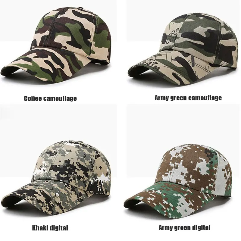 

1PC New Outdoor Sport Snap back Caps Camouflage Hat Simplicity Tactical Military Army Camo Hunting Cap Hat For Men Adult Cap