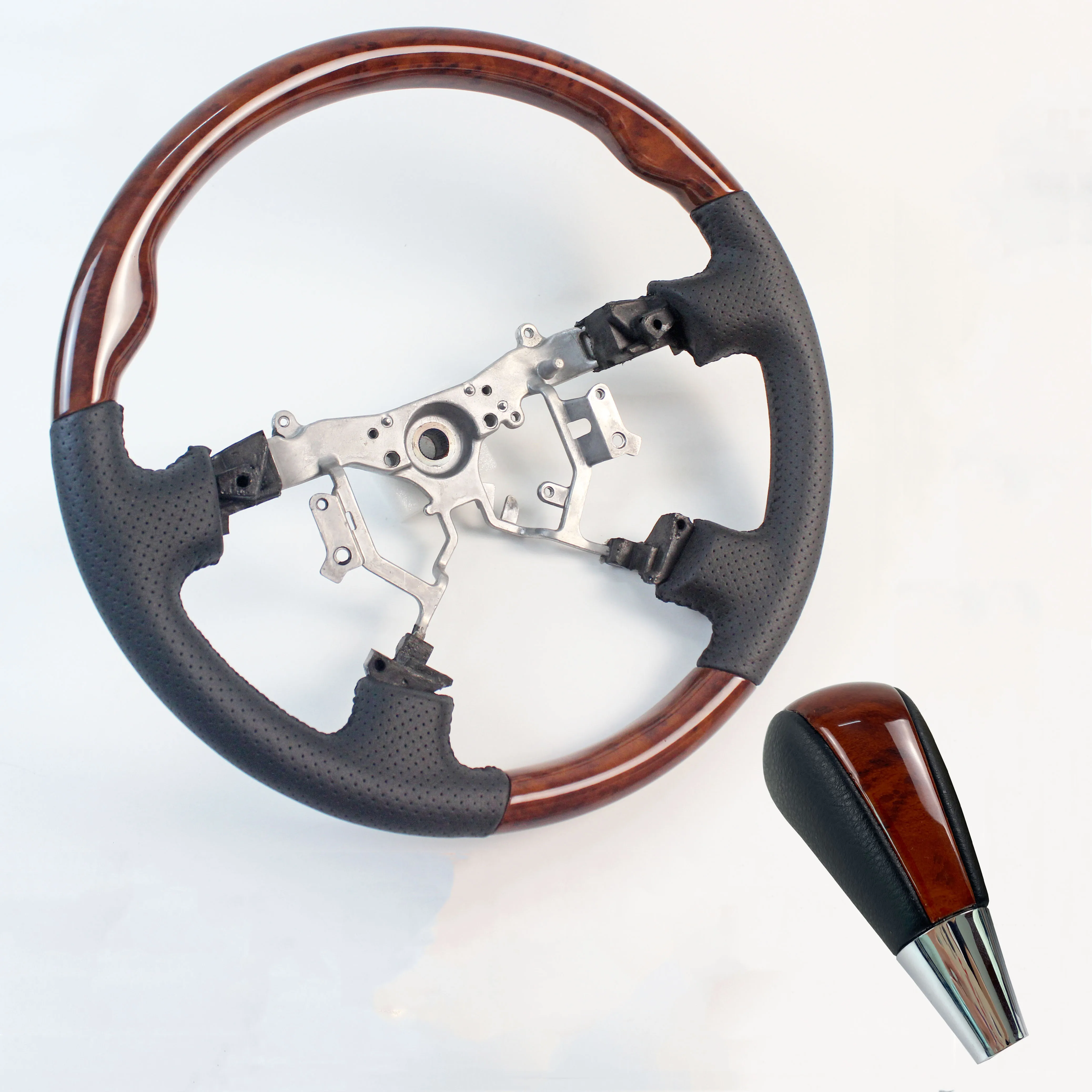 

Land Cruiser 100 Steering Wheel Wooden Shift Knob For Toyota LC100 FJ100 Uzj100 Interior Accessories 1997-2007