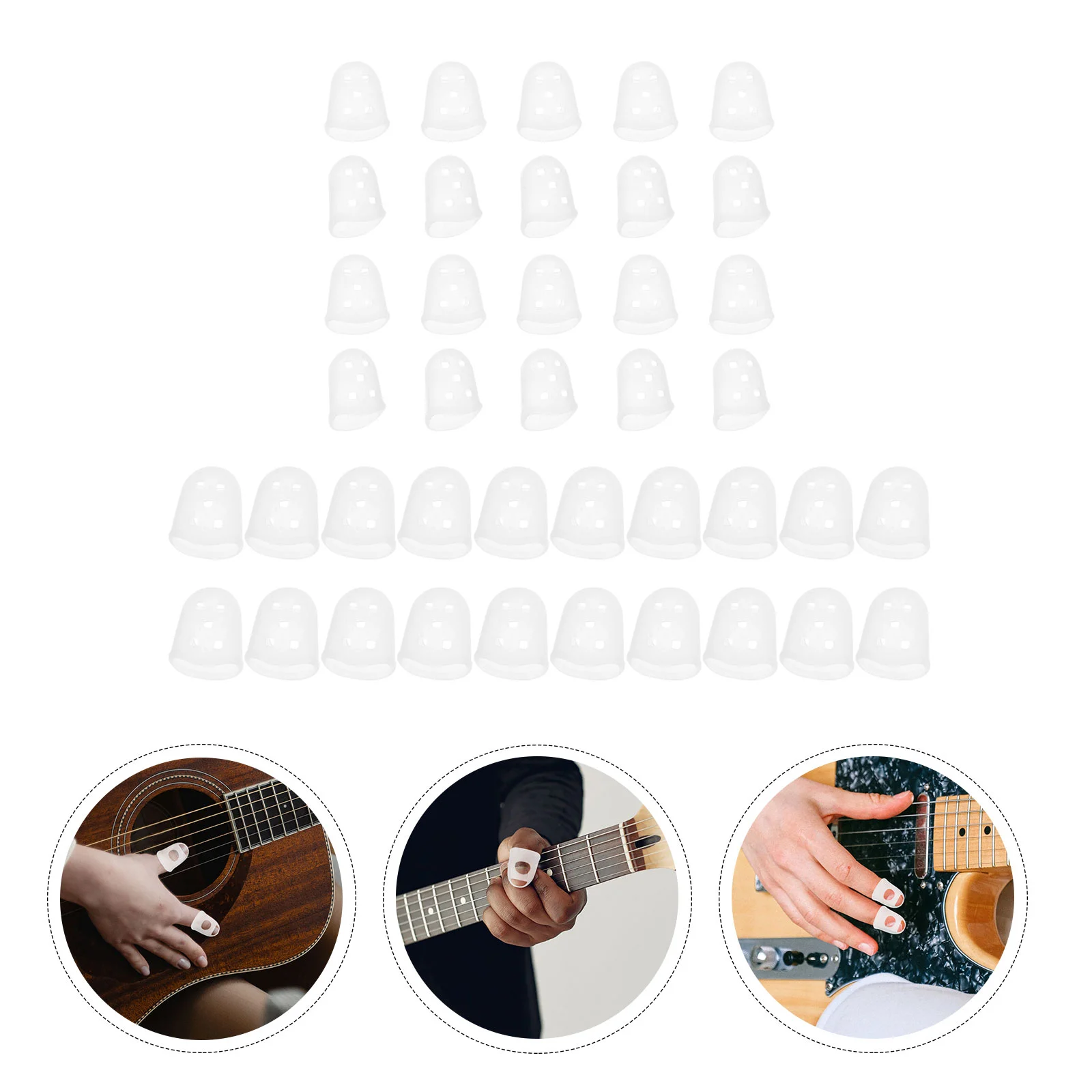 40pcs Fingertips Protection Caps Fingertip Protectors Silicone Finger Cots for Ukulele Guitar Practice
40pcs Fingertips Protection Caps Fingertip Protectors Silicone Finger Cots for Ukulele Guitar Practice