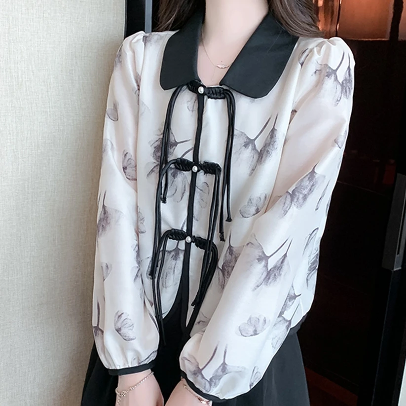 2023 Early Autumn New Chinese Style Pan Button Chiffon Shirt Women's Long Sleeve Unique Fashion Print Blouse Top Female
2023 Early Autumn New Chinese Style Pan Button Chiffon Shirt Women's Long Sleeve Unique Fashion Print Blouse Top Female