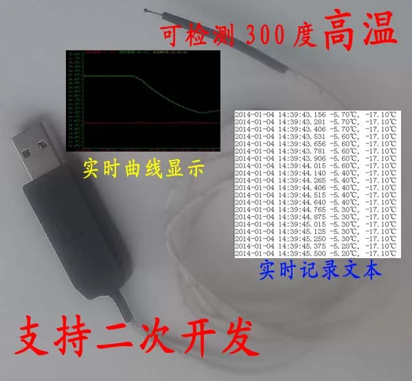 

USB-датчик температуры, модуль сбора 0-300 градусов, высокая температура, высокая точность считывания температуры, без драйверов