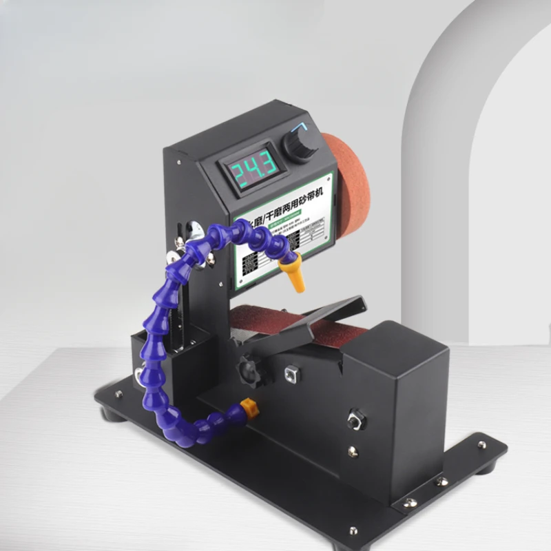Household mini water sanding belt machine, mini electric polishing, knife sharpening tool, desktop sandpaper belt polishing
Household mini water sanding belt machine, mini electric polishing, knife sharpening tool, desktop sandpaper belt polishing