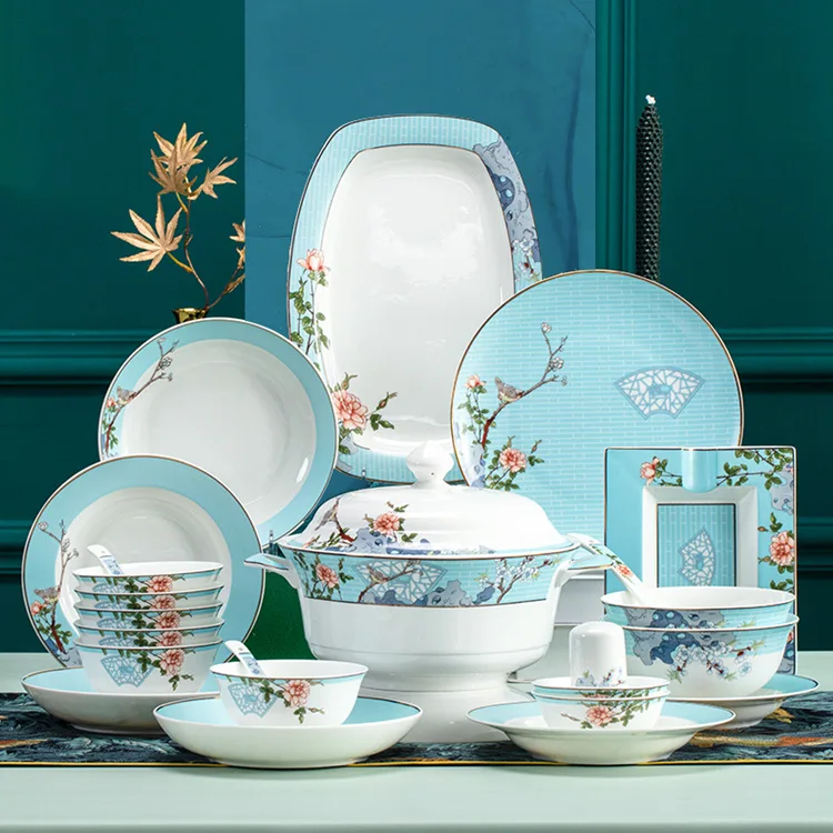 Jingdezhen family high-end Chinese rice bowls, light luxury housewarming marriage bone china bowls, plates and tableware
Jingdezhen family high-end Chinese rice bowls, light luxury housewarming marriage bone china bowls, plates and tableware