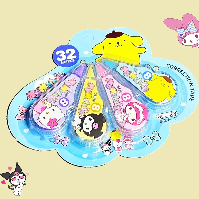 4Pcs Sanrioed Corrective Tape Anime Melody Kuromi Hello Kitty Kawaii Character Pattern Students Stationery Lovely Correct Belt
4Pcs Sanrioed Corrective Tape Anime Melody Kuromi Hello Kitty Kawaii Character Pattern Students Stationery Lovely Correct Belt