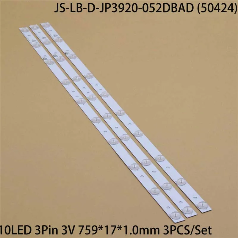 

3Pcs New TV's LED Bars JS-LB-D-JP3920-052DBAD (50424) Backlight Strips For NEVIR NVR-7406-39HD-N Bands Rulers Lanes Planks Tape