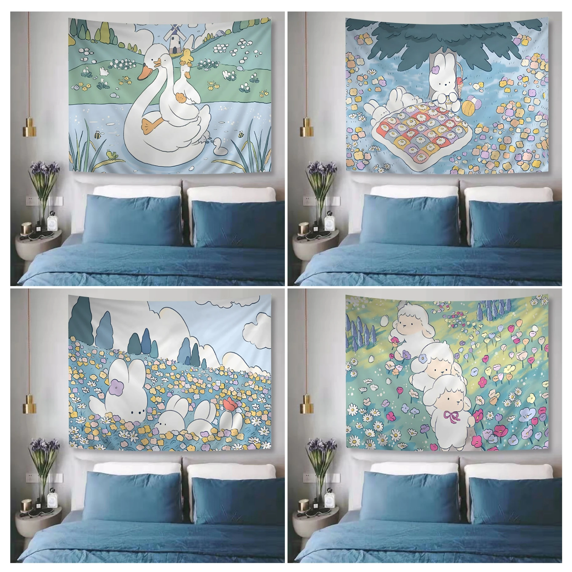 

Cute Cartoon Animal Tapestry Chart Tapestry For Living Room Home Dorm Decor Art Home Decor