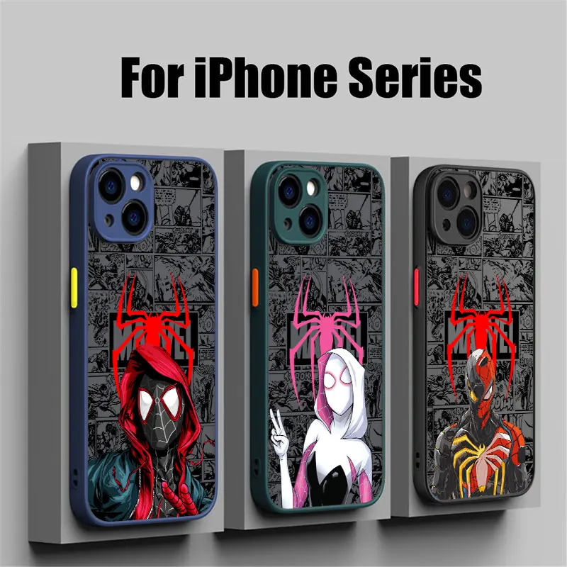 Spider Gwen Siderman Miles Morales Marvel Phone Cases For iPhone 14 15 16 Pro Covers For Apple 11 13 Pro Max 12 Mini 7 8 16 Plus Spider Gwen Siderman Miles Morales Marvel Phone Cases For iPhone 14 15 16 Pro Covers For Apple 11 13 Pro Max 12 Mini 7 8 16 Plus