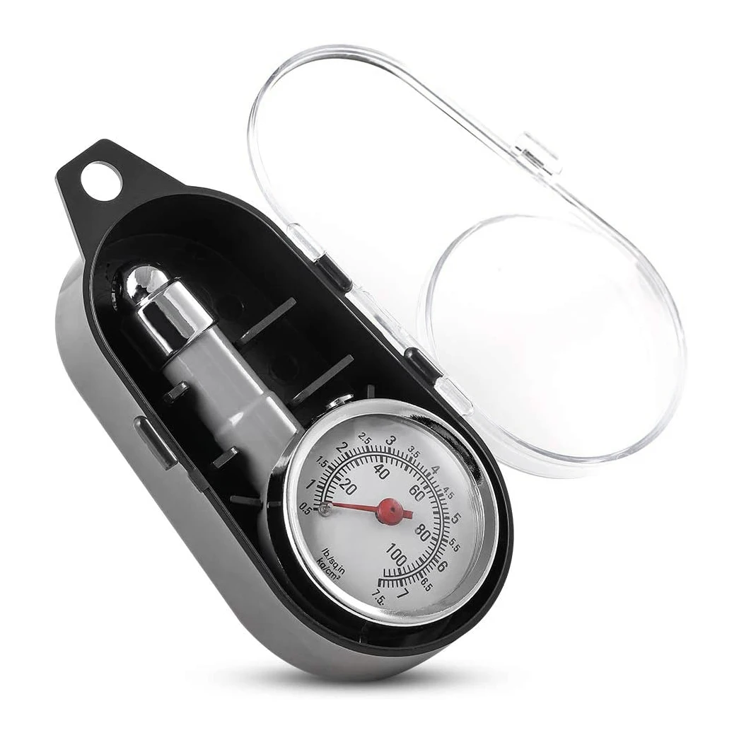 Small Tire Pressure Gauge 10-100PSI, Accurate Mechanical Zinc Alloy Air Gage for Motorcycles,Cars,SUV
Small Tire Pressure Gauge 10-100PSI, Accurate Mechanical Zinc Alloy Air Gage for Motorcycles,Cars,SUV