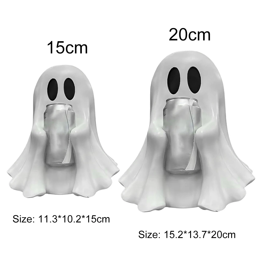 15/20cm Cute Ghost Drink Holder Halloween Ghost Can Holder for Coke Soda Spooky Desktop Resin Ornament for Indoor Bar Home Decor 15/20cm Cute Ghost Drink Holder Halloween Ghost Can Holder for Coke Soda Spooky Desktop Resin Ornament for Indoor Bar Home Decor
