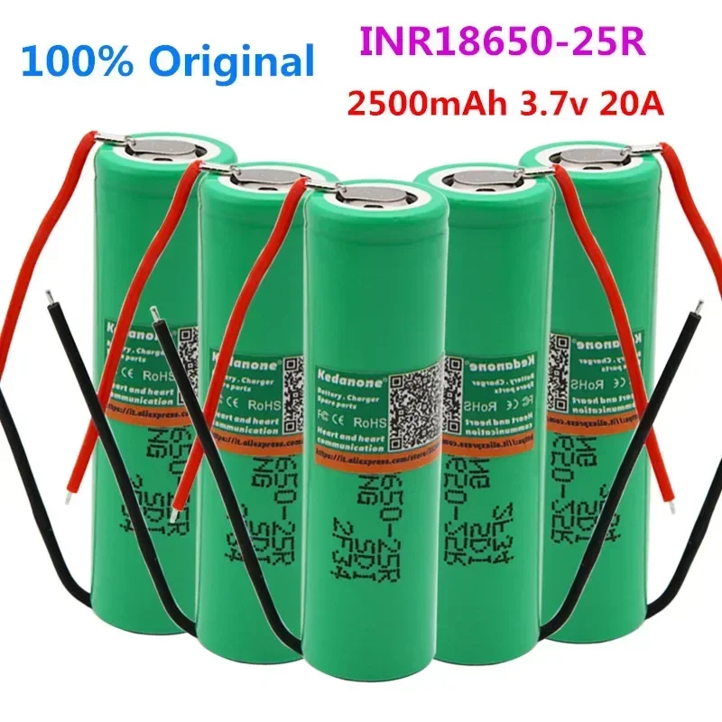 10pcs 100% Original INR18650-25R 2500mAh Brand For 18650 Li-Ion battery 2500mAh Rechargeable battery 3.6V INR18650 25R+DIY wire
10pcs 100% Original INR18650-25R 2500mAh Brand For 18650 Li-Ion battery 2500mAh Rechargeable battery 3.6V INR18650 25R+DIY wire