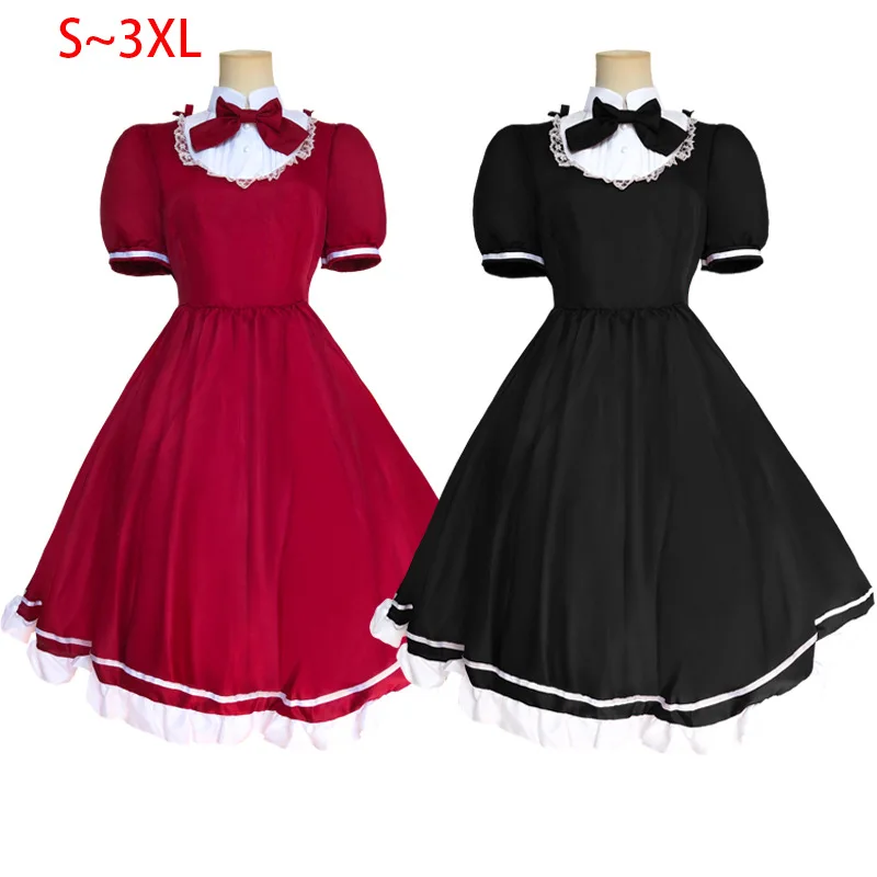 Женское винтажное платье в стиле «лолита», красное платье с коротким рукавом, элегантный наряд горничной для косплея и карнавала, одежда для взрослых, на лето
Женское винтажное платье в стиле «лолита», красное платье с коротким рукавом, элегантный наряд горничной для косплея и карнавала, одежда для взрослых, на лето