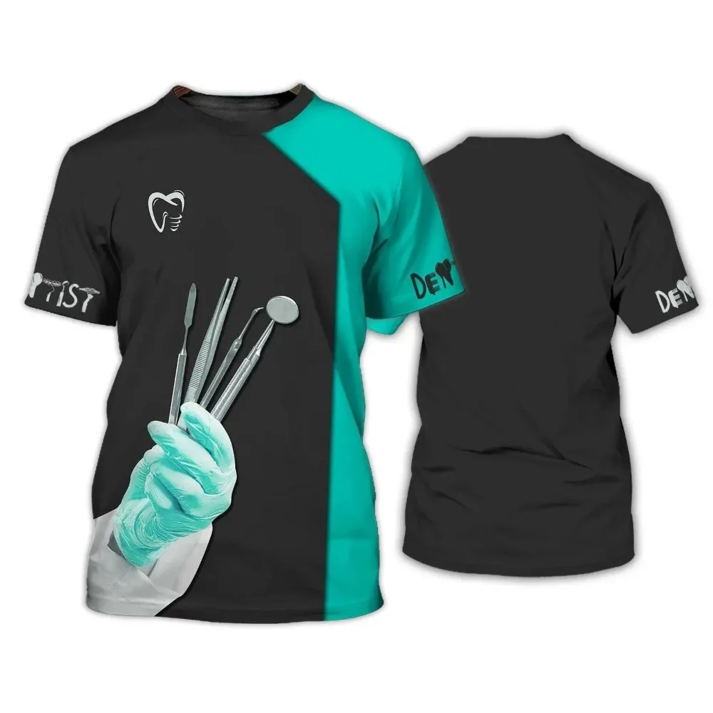 Men's and women's T-shirts Dentist oversize uniform 3d printed top Short sleeve stylish fun dental pullover loose T-shirt
Men's and women's T-shirts Dentist oversize uniform 3d printed top Short sleeve stylish fun dental pullover loose T-shirt