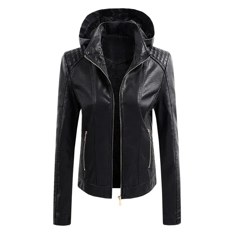 2023 New Women's Hot Style Detachable Hooded PU Ladies Leather Jacket 
2023 New Women's Hot Style Detachable Hooded PU Ladies Leather Jacket
