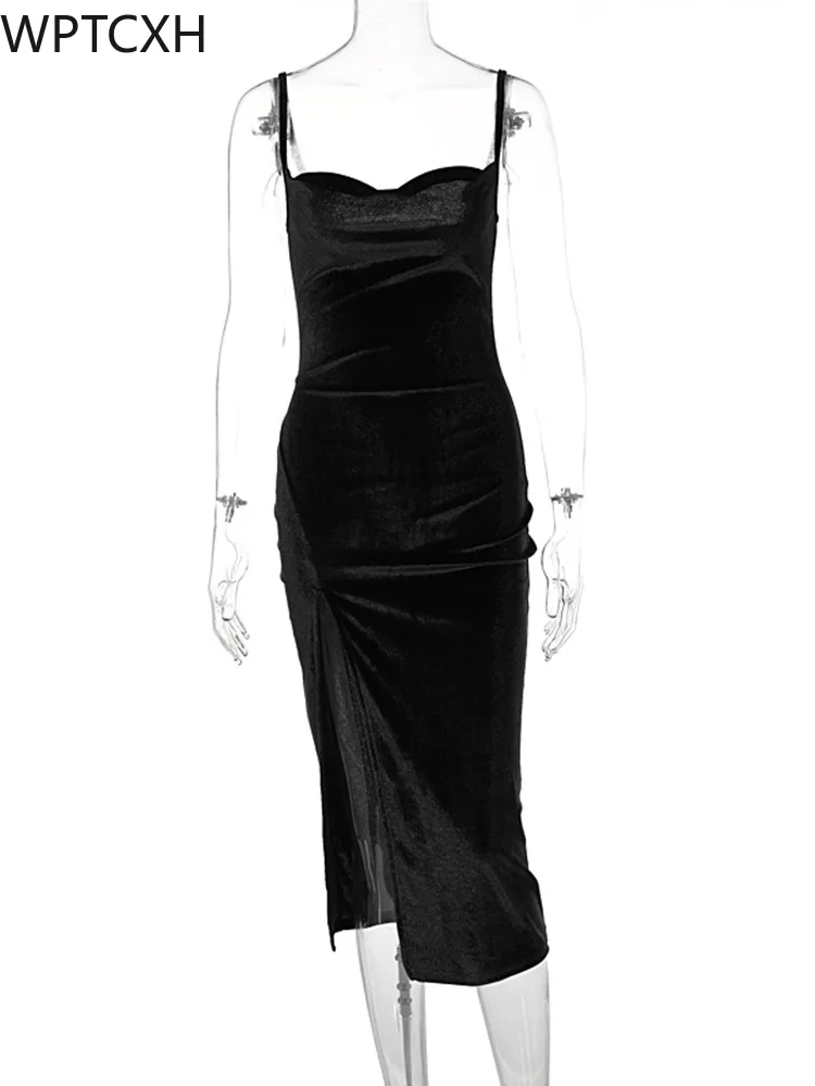 2024 New High Quality Velvet Swing Collar Sleeveless Slip Sexy Slit Maxi Dress Fashion Evening Party Women Elegant Streetwear
2024 New High Quality Velvet Swing Collar Sleeveless Slip Sexy Slit Maxi Dress Fashion Evening Party Women Elegant Streetwear