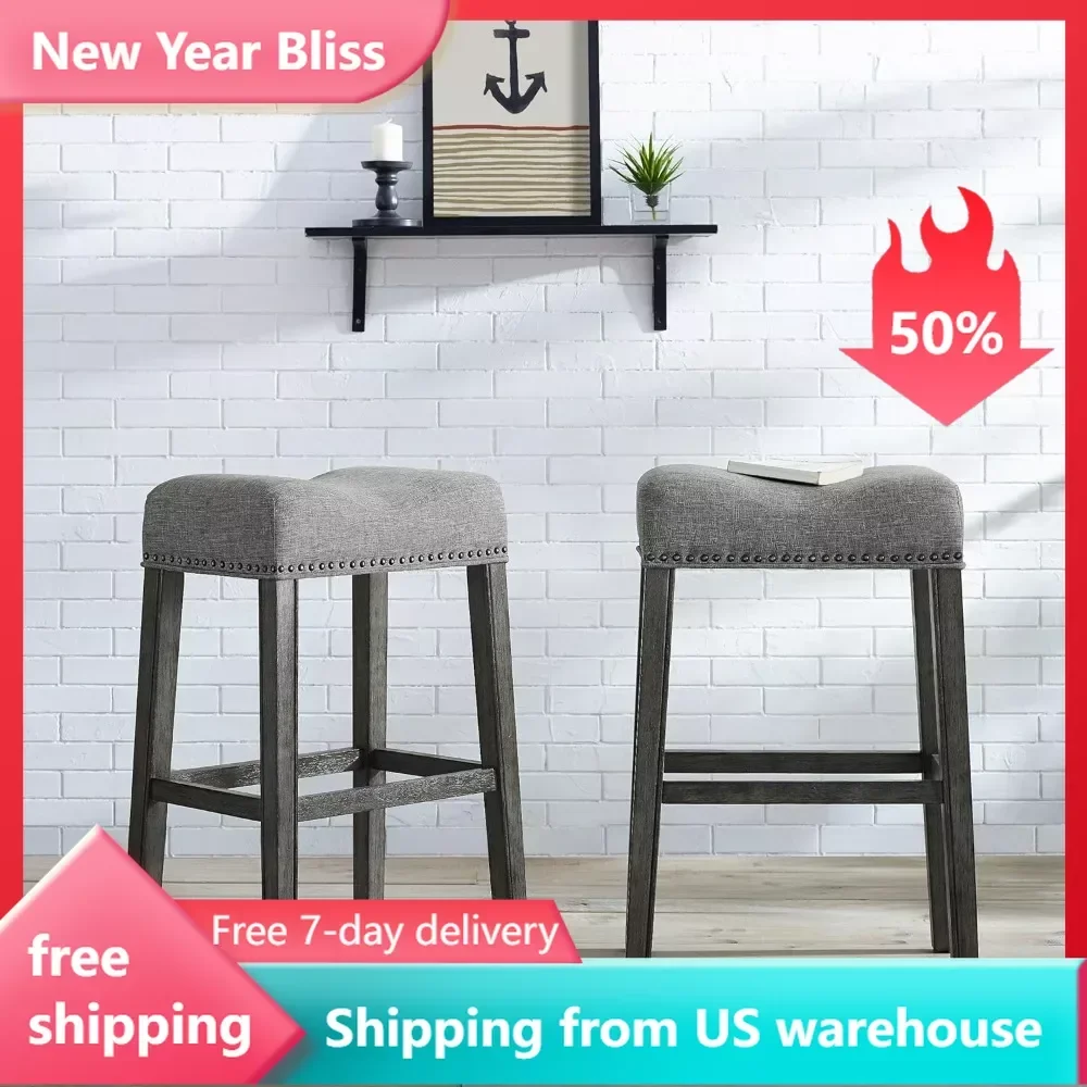 Coco Upholstered Backless Saddle Seat Bar Stools 29" Height Set of 2 Chair Gray Chairs Barstool Furniture Stool
Coco Upholstered Backless Saddle Seat Bar Stools 29" Height Set of 2 Chair Gray Chairs Barstool Furniture Stool
