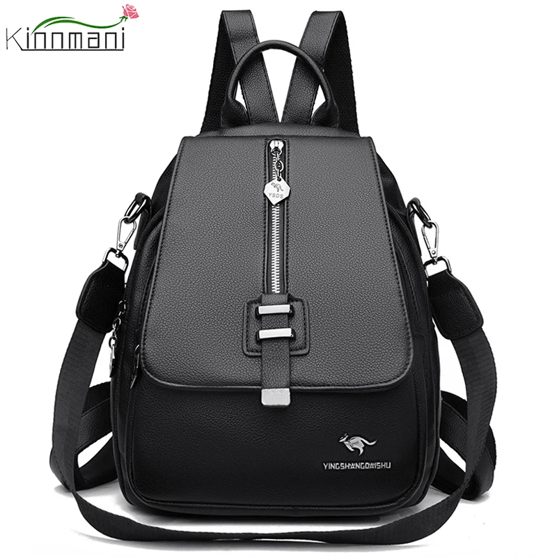 

Women 3 In 1 Backpack Fashion Design High Quality Leather Female School Bag Multifunction Large Capacity Travel Bagpack Mochilas